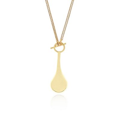 Gold plated drop pendant necklace